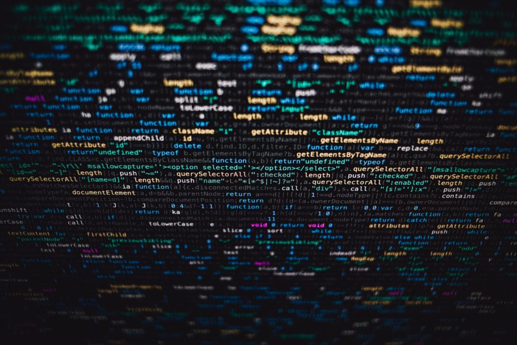 Bildschirm mit Programmiersprache